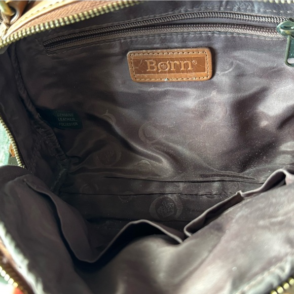 Born Brown Leather Crossbody Satchel | Saddle Cognac Dome Bag - Picture 2 of 15